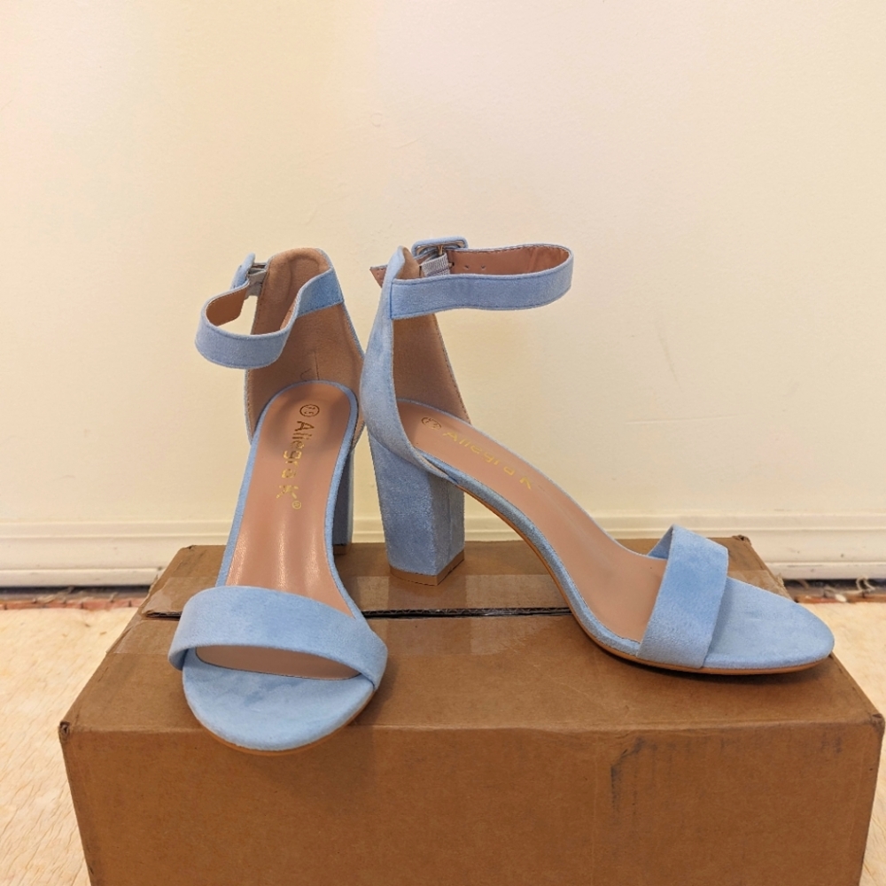Allegra K light blue heels